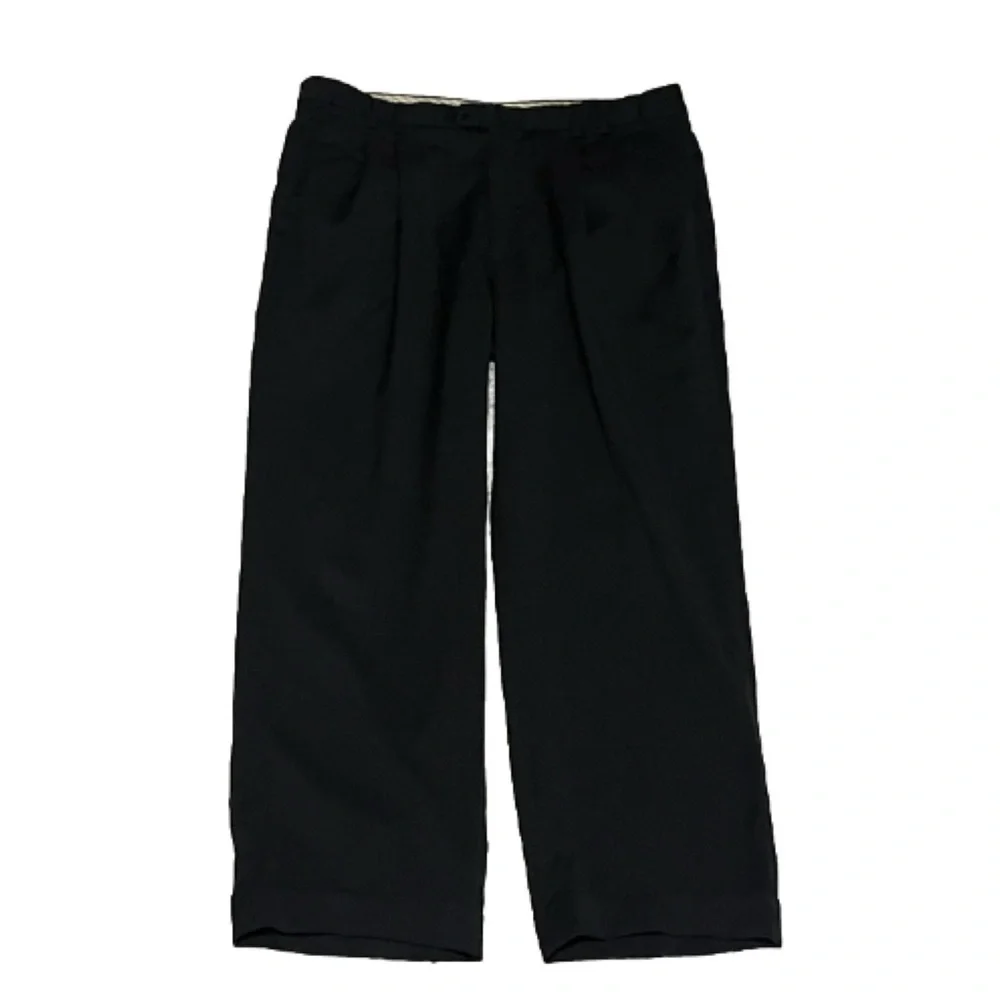 Tollegno 1900 Super 100’s Dark Gray Men’s Wool Trouser Straight Leg Pants 38